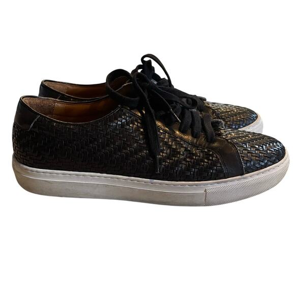 TAFT Sneaker Black Woven Leather EU 39 Low Top Men's Casual Lace-up Sneaker - Picture 2 of 13